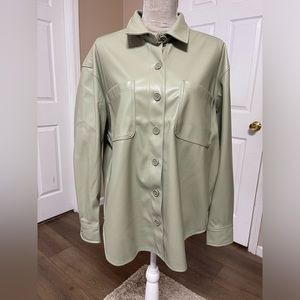 New American Eagle oversized Faux Leather Shacket Size Medium